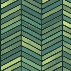 Chevron Watercolor Pine and Honeydew Large