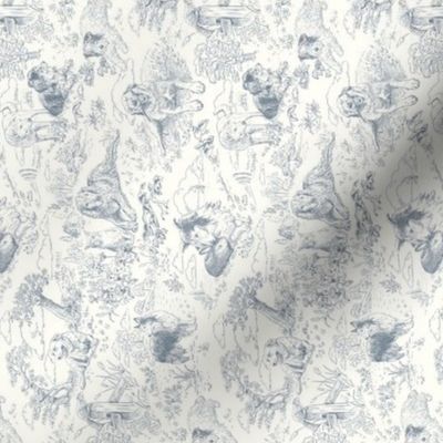Country Dog Toile Grey Small Rotated