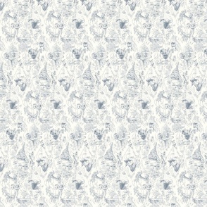 Country Dog Toile Grey Small Rotated