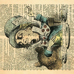 Alice in Wonderland Dictionary Art - Mad Hatter's Tea Party