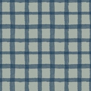 Rustic checkered gingham- inverse navy