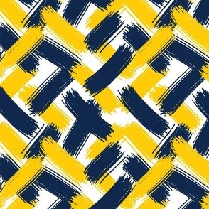 Yellow and Blue Team Color Brush Strokes Small