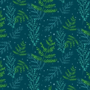 Ferns Cyan 