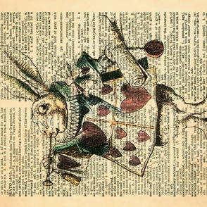 Alice in Wonderland Dictionary Art - The White Rabbit
