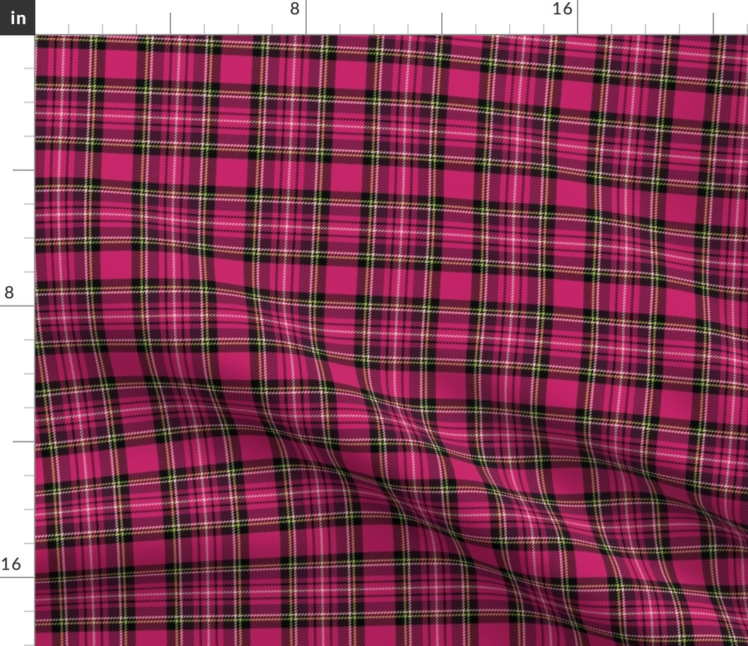 ★ HOT PINK TARTAN M ★ Royal Stewart inspired / Medium Scale (3") / Collection : Plaid ’s not dead – Classic Punk Prints