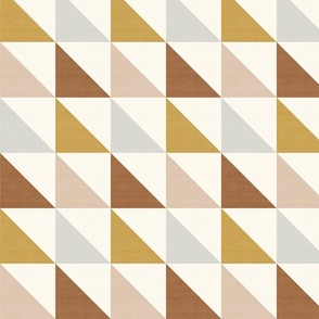 Southwest Square Triangles // Rust, Mustard, and Peach // Linen Look // 