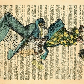 Alice in Wonderland Dictionary Art - Mad Hatter