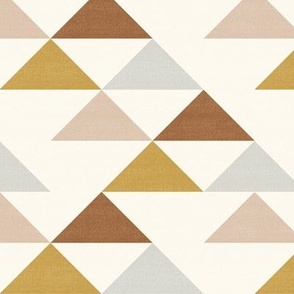 Southwest Geometric Mountains // Rust, Mustard, and Peach // Linen Look // 