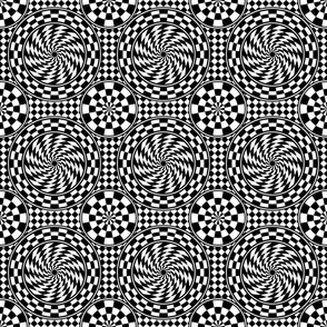 Checked Circles In Black and White