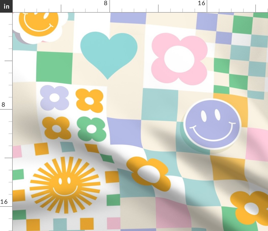 MEDIUM - Cheerful Kiddy Playground Check pattern 1. Spring