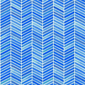 Chevron Watercolor Cobalt and White Medium