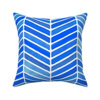 Chevron Watercolor Cobalt and White Large