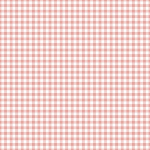 Pink Peach Gingham Plaid / Cottagecore / Small