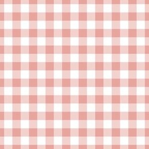 Pink Peach Gingham Plaid / Small