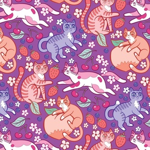 summer fruits cats in grape