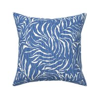 Tangled Palm - Cornflower Blue on Cream