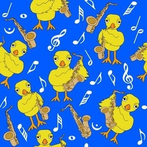 Sax Chick Saxophones Music Notes Petal Solid Colors Cobalt