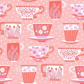 Happy cups with little hearts