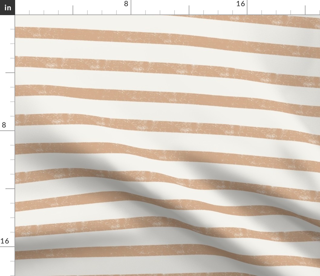Light Clay Horizontal Beach Stripes - Medium
