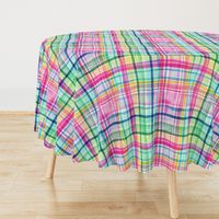 Plaid Cheerful Plaid checks gingham Geometric Multicolor Rainbow Watercolor Medium Plaid Living Decor