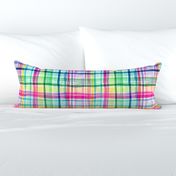 Plaid Cheerful Plaid checks gingham Geometric Multicolor Rainbow Watercolor Medium Plaid Living Decor