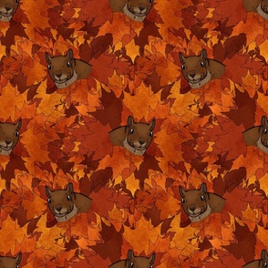 Squirrels in the leaf pile