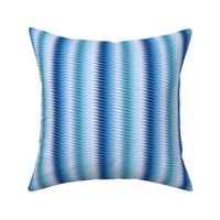 Twisted Op Art Vertical Stripe in Blue and Turquoise
