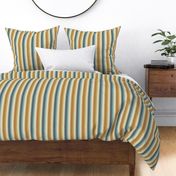 Twisted Op Art Vertical Stripe in Blue and Gold