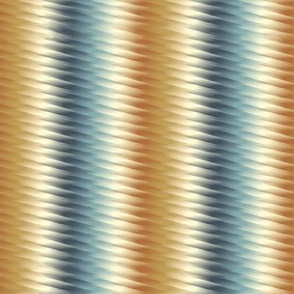 Twisted Op Art Vertical Stripe in Blue and Gold