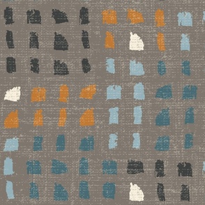 Autumn Check - Multi-Color on Dark Gray - Jumbo 