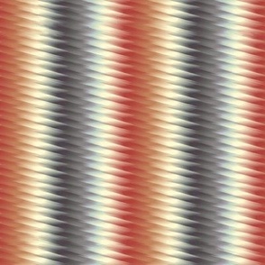 Twisted Op Art Vertical Stripe in Red and Gray