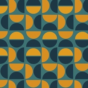 Retro Moon  // Normal Scale // Turquoise Background // Bauhaus Mood // Geometrical Vibe // 70s Style