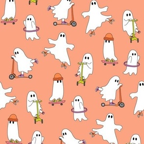 Halloween Party Ghosts on Orange