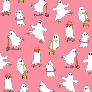 Halloween Party Ghosts on Pink