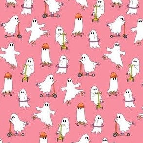 Halloween Party Ghosts on Pink mini