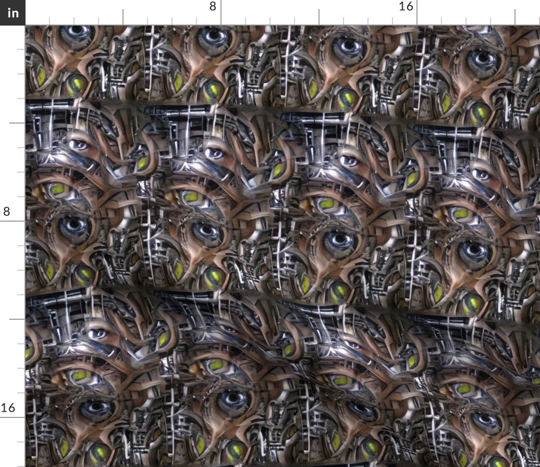 4 biomechanical brown green silver eyes eyeballs cables wires demons aliens monsters body horror sci-fi science fiction futuristic machines Halloween cybernetics scary horrifying morbid macabre spooky eerie frightening disgusting grotesque heavy metal dea