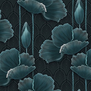 Christines Poppies TEAL