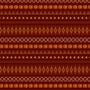 Geometric shapes in brown and orange - Medium scale