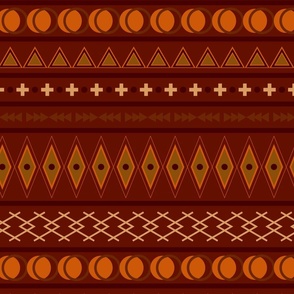 Geometric shapes in brown and orange - Large scale