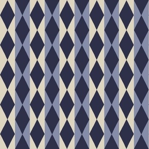 Harlequin Stripe: Flax and Periwinkle