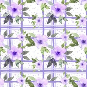 Floral Checks - Purple