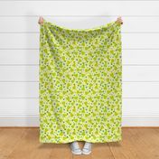 Large Scale Kawaii Smiling Green Pear Fruit and Hearts