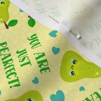 Medium Scale You Are Just Pearfect Kawaii Smiling Green Pear Fruit and Hearts