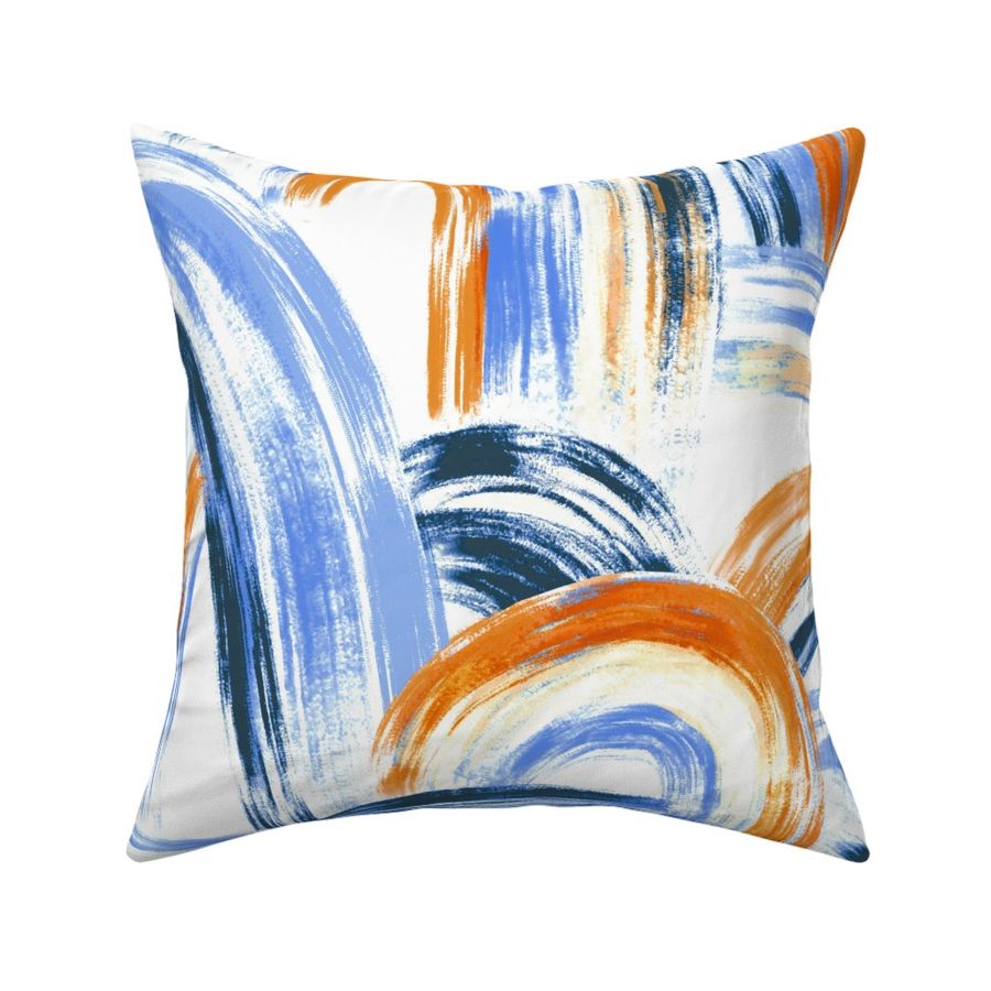 Rainbows and Waterfalls, Bold and Calm - Orange and Blue - Large Scale