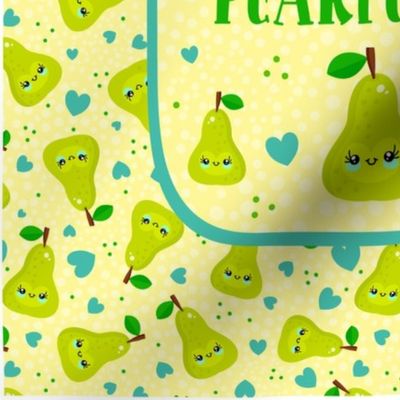 14x18 Panel for DIY Garden Flag Smaller Wall Hanging or Kitchen Hand Towel You Are Just Pearfect Kawaii Smiling Green Pear Fruit and Hearts