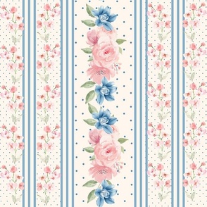 Retro Floral  Strips Design