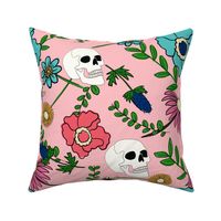 Pink skulls and flowers