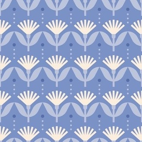 Carnation flowers beige on blue