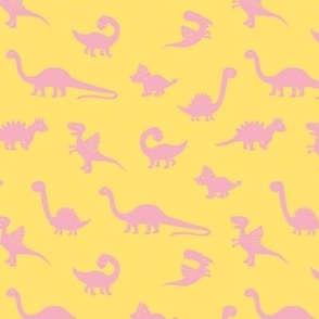 Nineties retro dinosaurs pink yellow summer