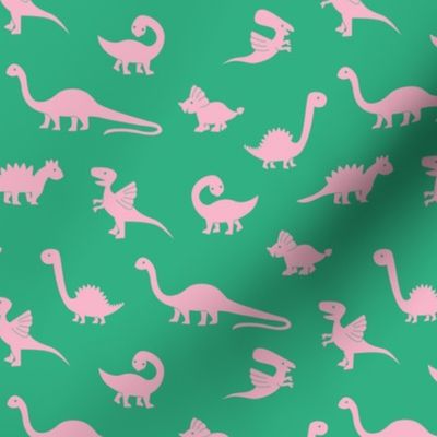 Nineties retro dinosaurs apple green pastel pink summer